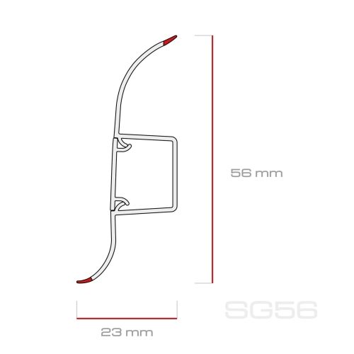 Listwa przypodłogowa SG56 2,5m Gallego